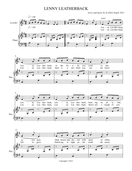 Free Sheet Music Lenny Leatherback