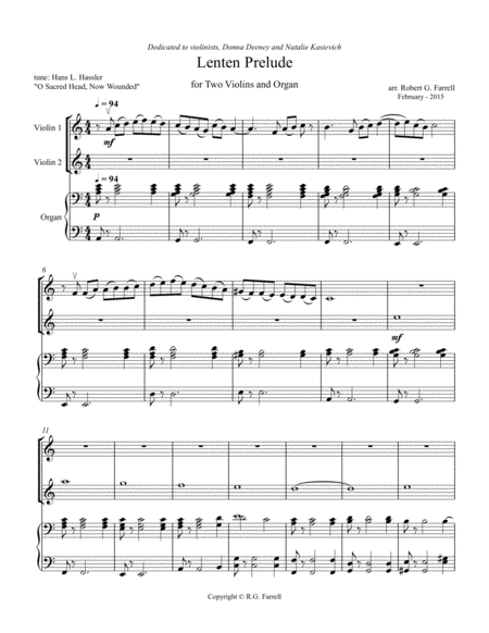 Lenten Prelude Sheet Music