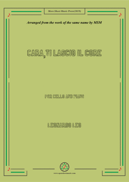 Leo Cara Ti Lascio Il Core For Cello And Piano Sheet Music