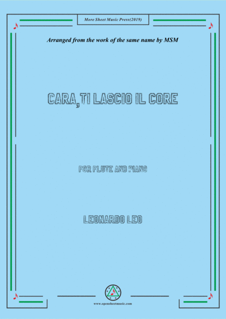 Free Sheet Music Leo Cara Ti Lascio Il Core For Flute And Piano