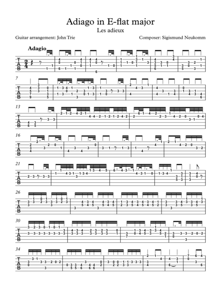 Free Sheet Music Les Adieux Tab