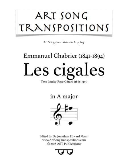 Les Cigales A Major Sheet Music