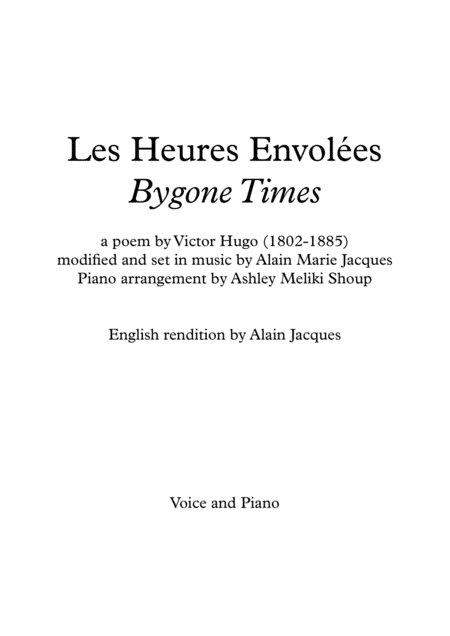 Free Sheet Music Les Heures Envoles