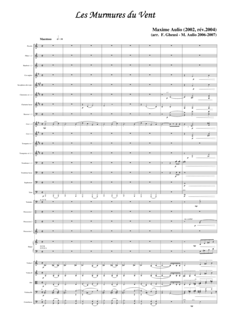 Les Murmures Du Vent Whispering Wind Transcription For Symphonic Orchestra Score Sheet Music