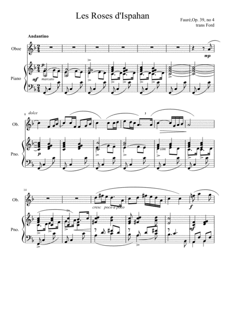 Les Roses Ispahan Sheet Music