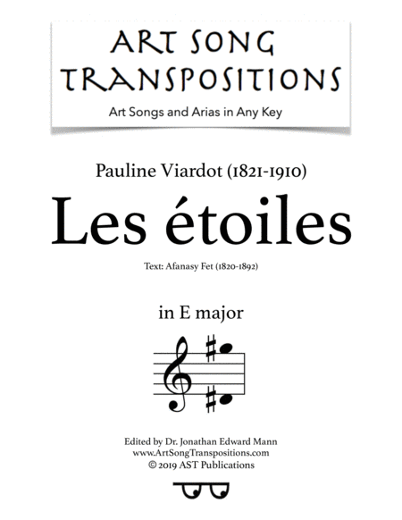 Free Sheet Music Les Toiles E Major