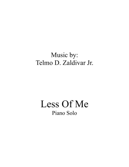 Less Of Me Sheet Music