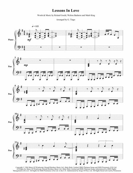 Free Sheet Music Lessons In Love Piano Solo