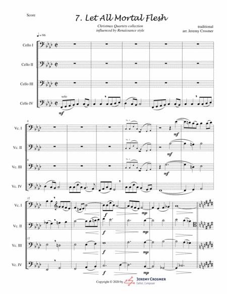 Let All Mortal Flesh Cello Quartet Advanced Sheet Music