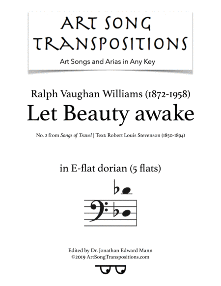 Let Beauty Awake E Flat Dorian 5 Flats Bass Clef Sheet Music