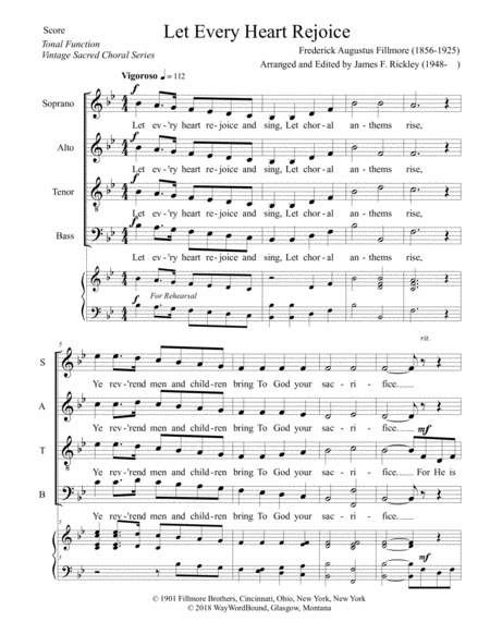 Let Every Heart Rejoice Sheet Music