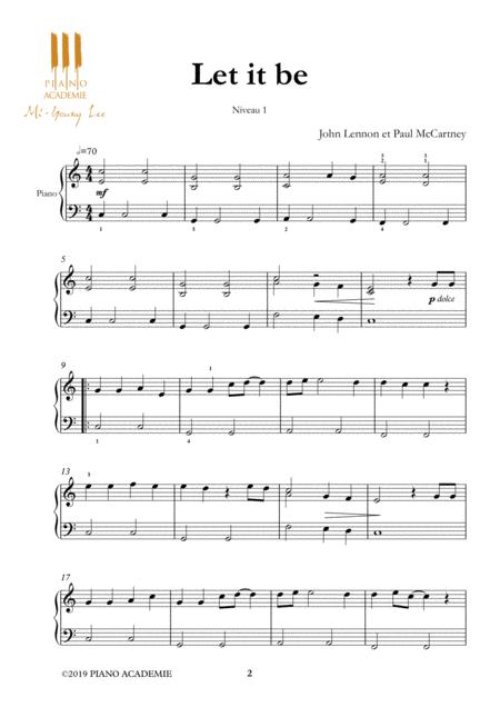 Free Sheet Music Let It Be Beginner Version