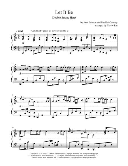 Free Sheet Music Let It Be By The Beatles Double Strung Harp Solo