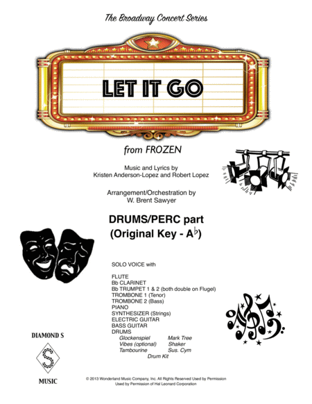 Free Sheet Music Let It Go From Frozen Drums Percussion Part