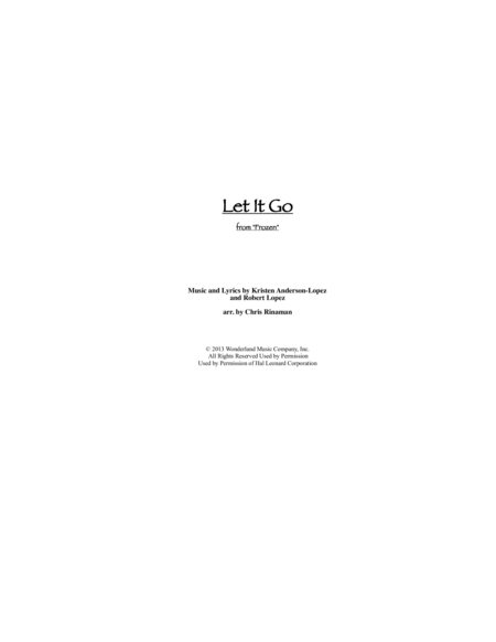 Let It Go From Frozen For Voice And Orchestra Sheet Music