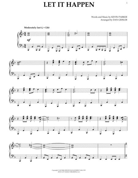 Let It Happen Piano Solo Version Sheet Music