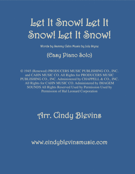 Let It Snow Let It Snow Let It Snow An Easy Piano Solo Arrangement Sheet Music