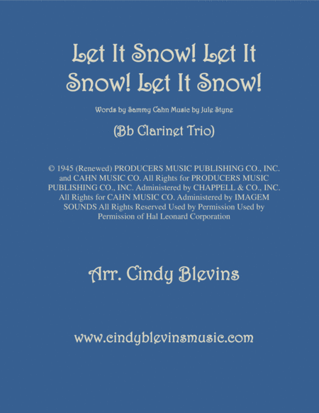 Let It Snow Let It Snow Let It Snow Arranged For Bb Clarinet Trio Sheet Music