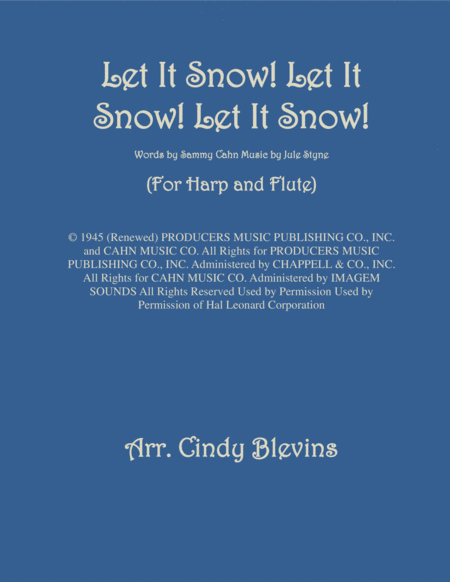 Let It Snow Let It Snow Let It Snow Arranged For Harp And Flute Sheet Music