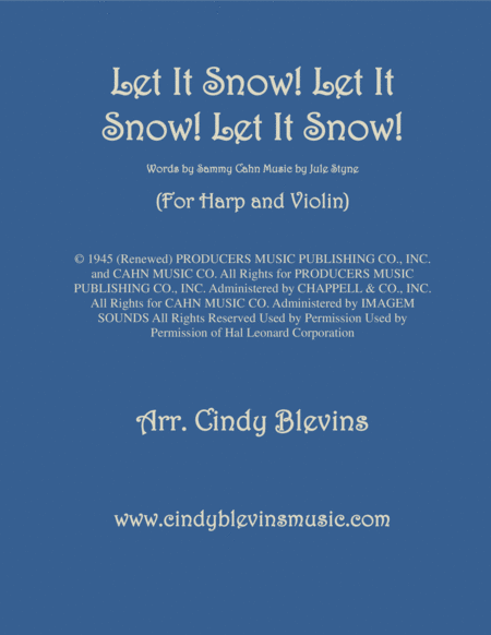 Let It Snow Let It Snow Let It Snow Arranged For Harp And Violin Sheet Music