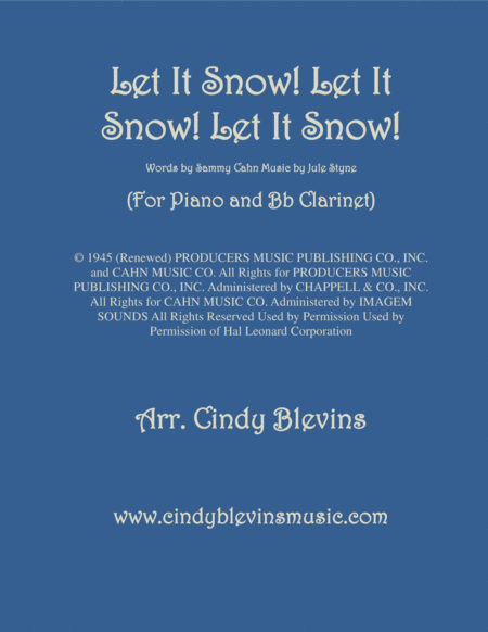 Let It Snow Let It Snow Let It Snow Arranged For Piano And Bb Clarinet Sheet Music