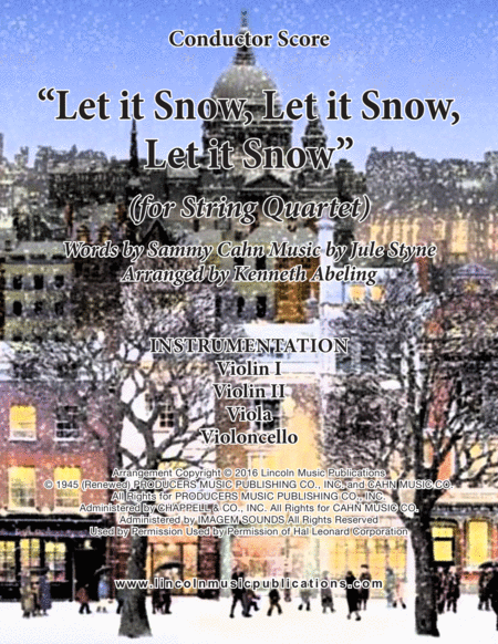 Free Sheet Music Let It Snow Let It Snow Let It Snow For String Quartet