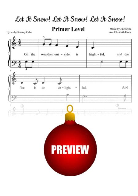 Free Sheet Music Let It Snow Let It Snow Let It Snow Primer Level