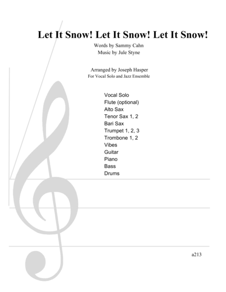 Let It Snow Let It Snow Let It Snow Vocal Solo And Jazz Ensemble Sheet Music