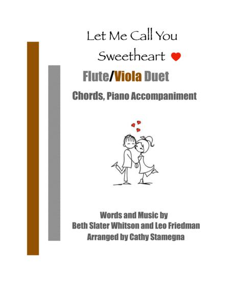 Free Sheet Music Let Me Call You Sweetheart Flute Viola Duet Chords Piano Accompaniment