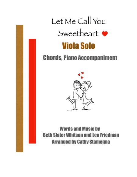 Let Me Call You Sweetheart Viola Solo Chords Piano Accompaniment Sheet Music