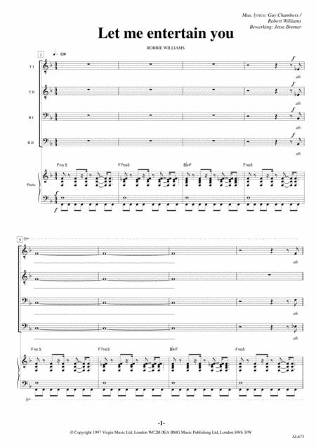 Let Me Entertain You Ttbb Piano Sheet Music