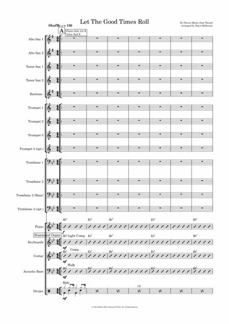 Free Sheet Music Let The Good Times Roll Vocal With Big Band Key Of Bb