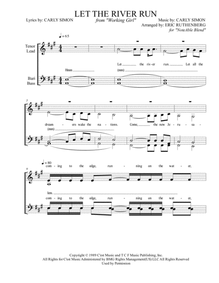 Let The River Run Sheet Music