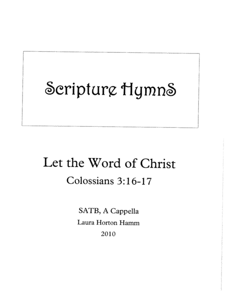 Let The Word Of Christ Sheet Music