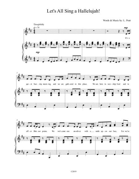 Lets All Sing A Hallelujah Sheet Music