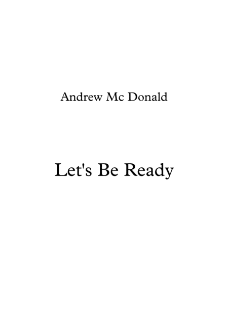 Lets Be Ready Sheet Music