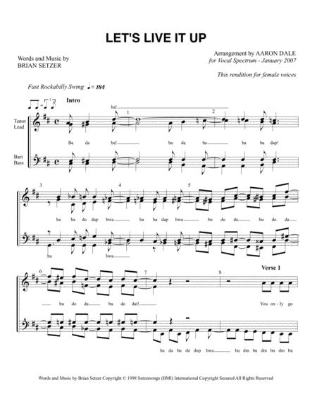 Lets Live It Up Female Voicing Sheet Music