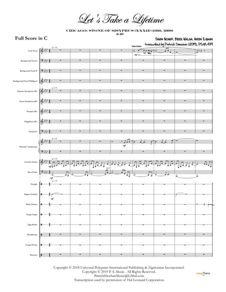 Lets Take A Lifetime Chicago Full Score Set Of Parts Sheet Music