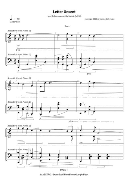 Free Sheet Music Letter Unsent