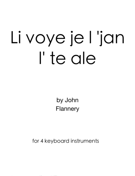 Free Sheet Music Li Voye Je L Jan L Te Ale