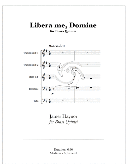 Libera Me Domine For Brass Quintet Sheet Music