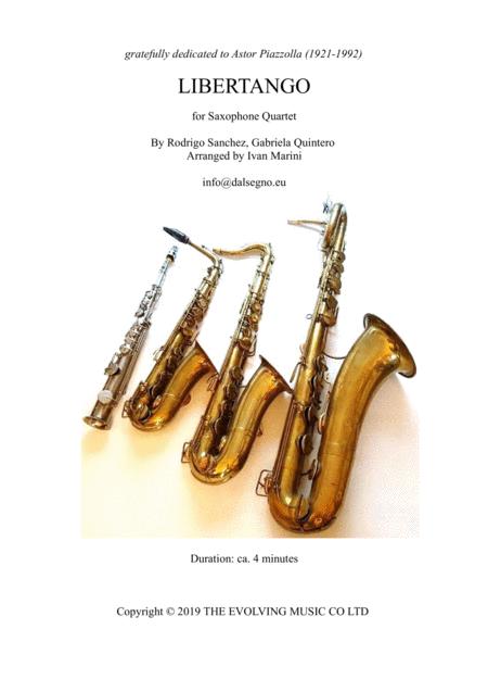 Libertango For Saxophone Quartet Opt Improvisation Sheet Music