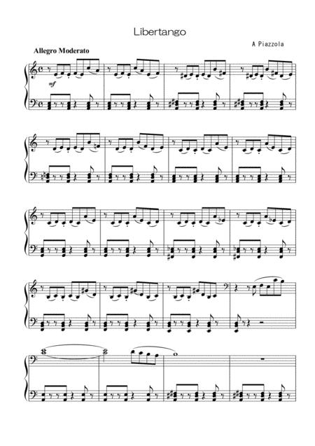 Free Sheet Music Libertango Piano Solo