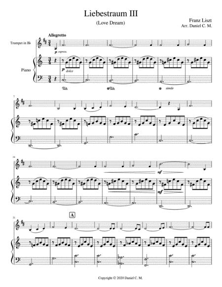 Liebestraum For Bb Trumpet And Piano Easy Sheet Music