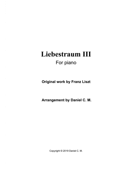 Liebestraum For Piano Easy Sheet Music