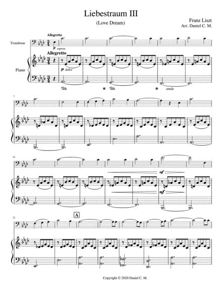 Free Sheet Music Liebestraum For Trombone And Piano Easy