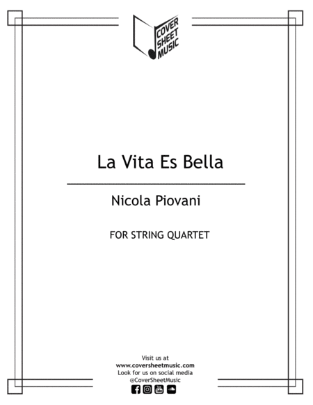 Life Is Beautiful La Vita E Bella String Quartet Sheet Music