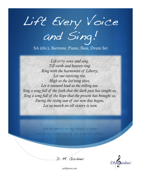 Lift Every Voice And Sing Ssaa Baritone Solo Percussion Bass And Piano Sheet Music