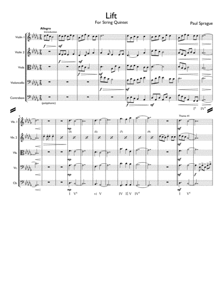 Lift For String Quintet Sheet Music