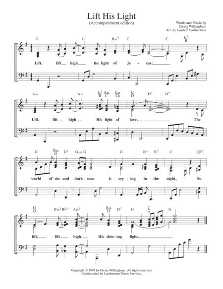 Free Sheet Music Lift His Light